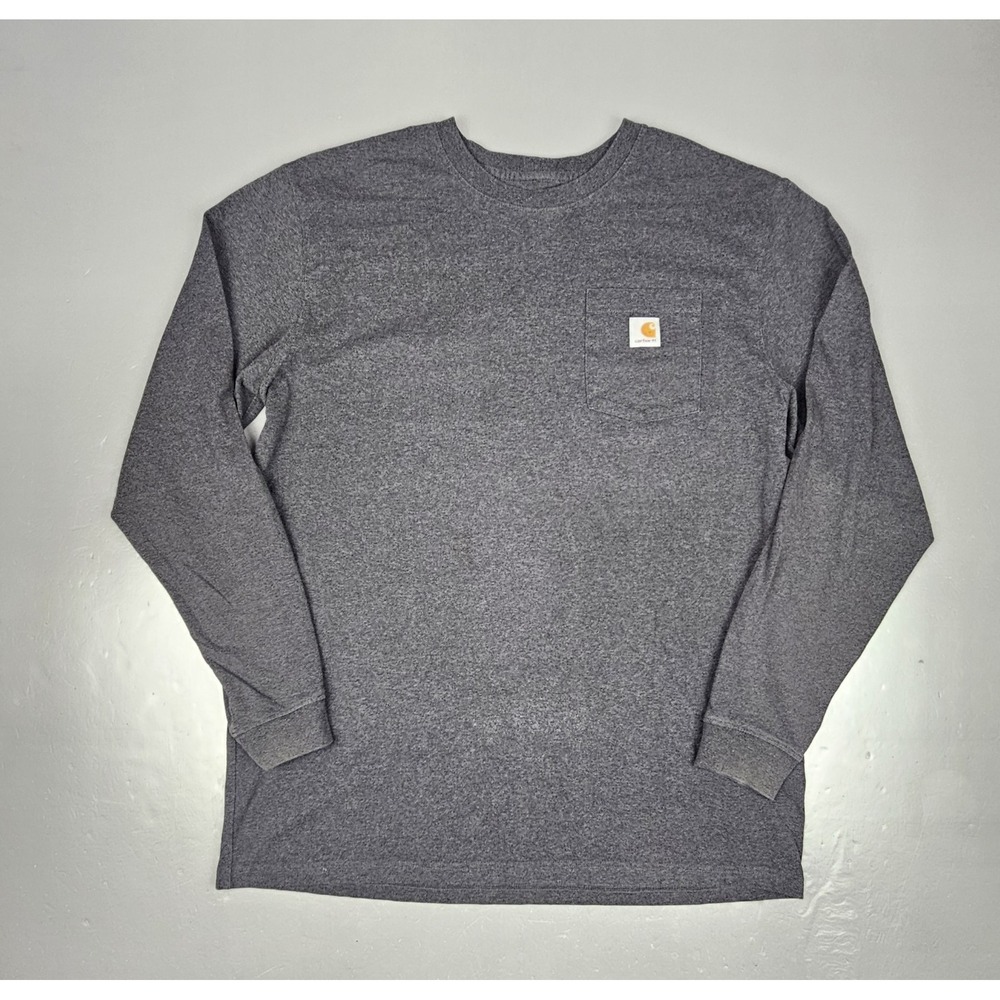 Carhartt Henley T-Shirt Mens XL/T Original Fit Gray 1 Pocket Longsleeve Workwear